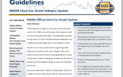 Monthly Market Update: Trucks Outsell Cars In July Capturing 53% Share of the Market