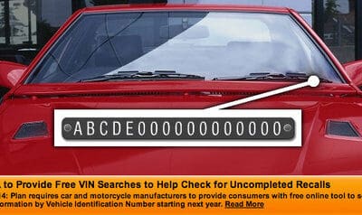 New Federal Rule Requires Vehicle Recall Information to Be Searchable by ID Number
